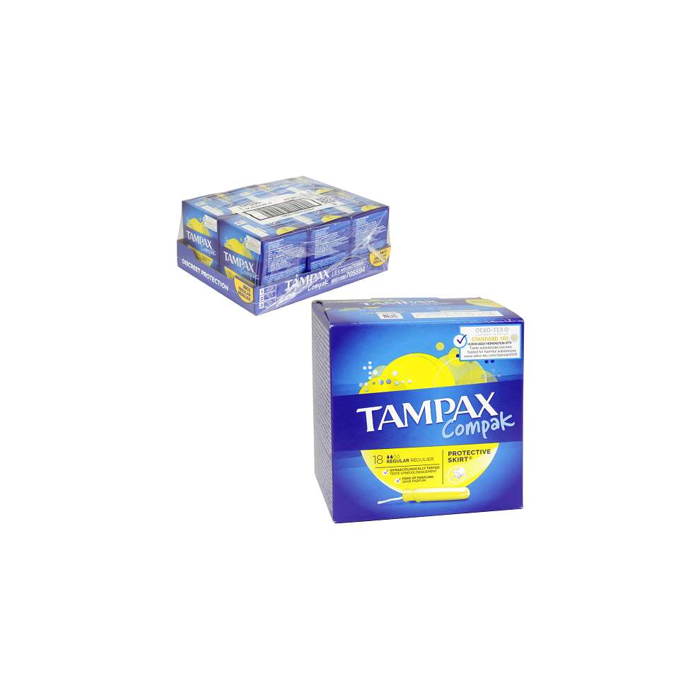 Tampax Compak Regular Tampons Feminine Care (6 x 18Piece) EXPIRY FEB 2024