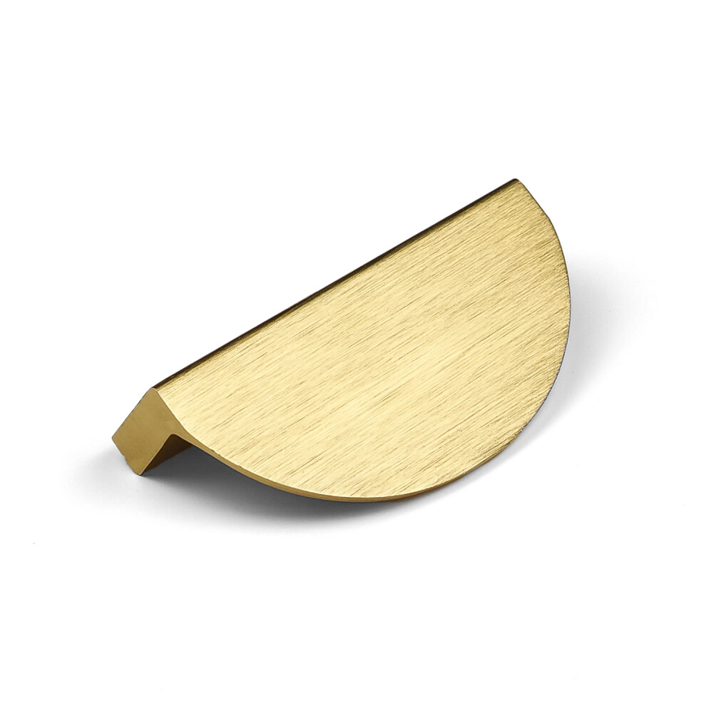 Satin Brass Half Moon Kitchen Cabinet Pull Handle 64mm