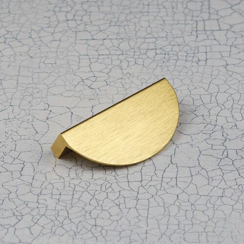 Satin Brass Half Moon Kitchen Cabinet Pull Handle 64mm 2