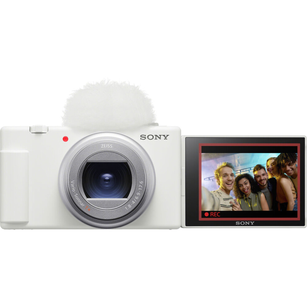 Sony ZV-1 II Digital Camera (White) for Vloggers - 20.1MP 1in Exmor RS, 18-50mm f/1.8-4, UHD 4K30p, Side Flip LCD