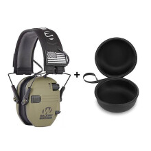 (green with case) Earmuffs Active Headphones For Shooting Electronic Hearing Protection Ear Protect Noise Reduction Active Hunting Headphone