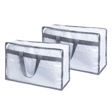 LIVIVO Set of 2 PVC Clothes Storage Bags with Zipper