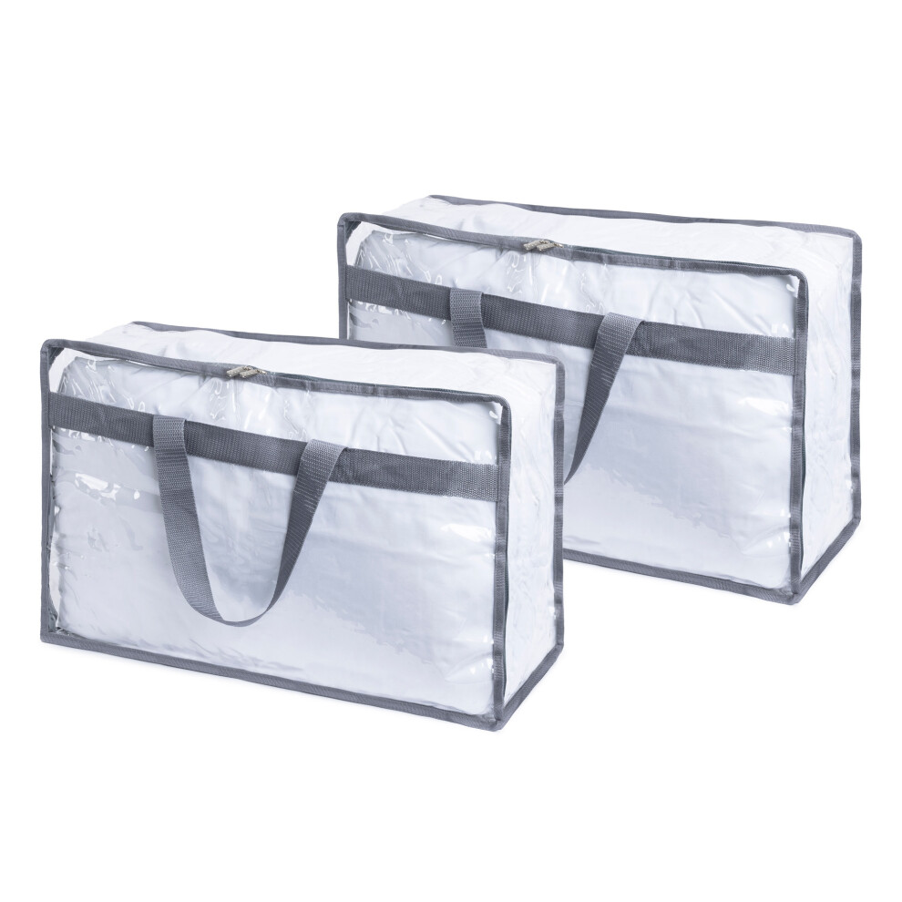LIVIVO Set of 2 PVC Clothes Storage Bags with Zipper