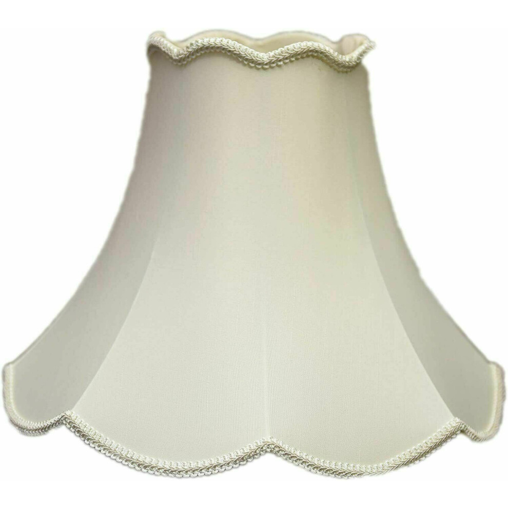 (14" Shade) Cream Single Scallop Table/Floor Lampshade
