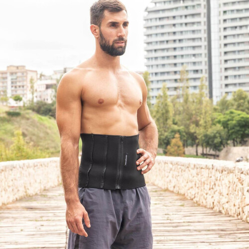 Sauna-effect trainingsriem - GENERIEK - One size - Neopreen - Zwart - Wit 1