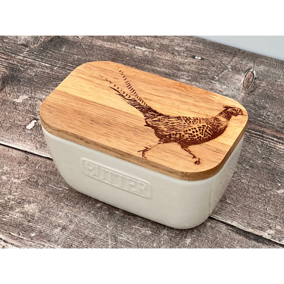 Hampton Homeware White Pheasant Butter Dish