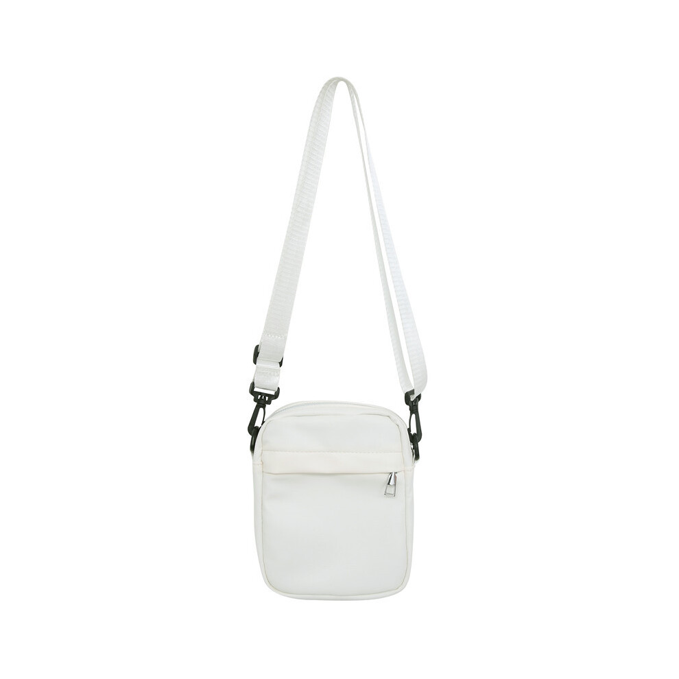 (White) Classic Soft Style Pu Leather Shoulder Bag With Inner Zipper Pocket For Men