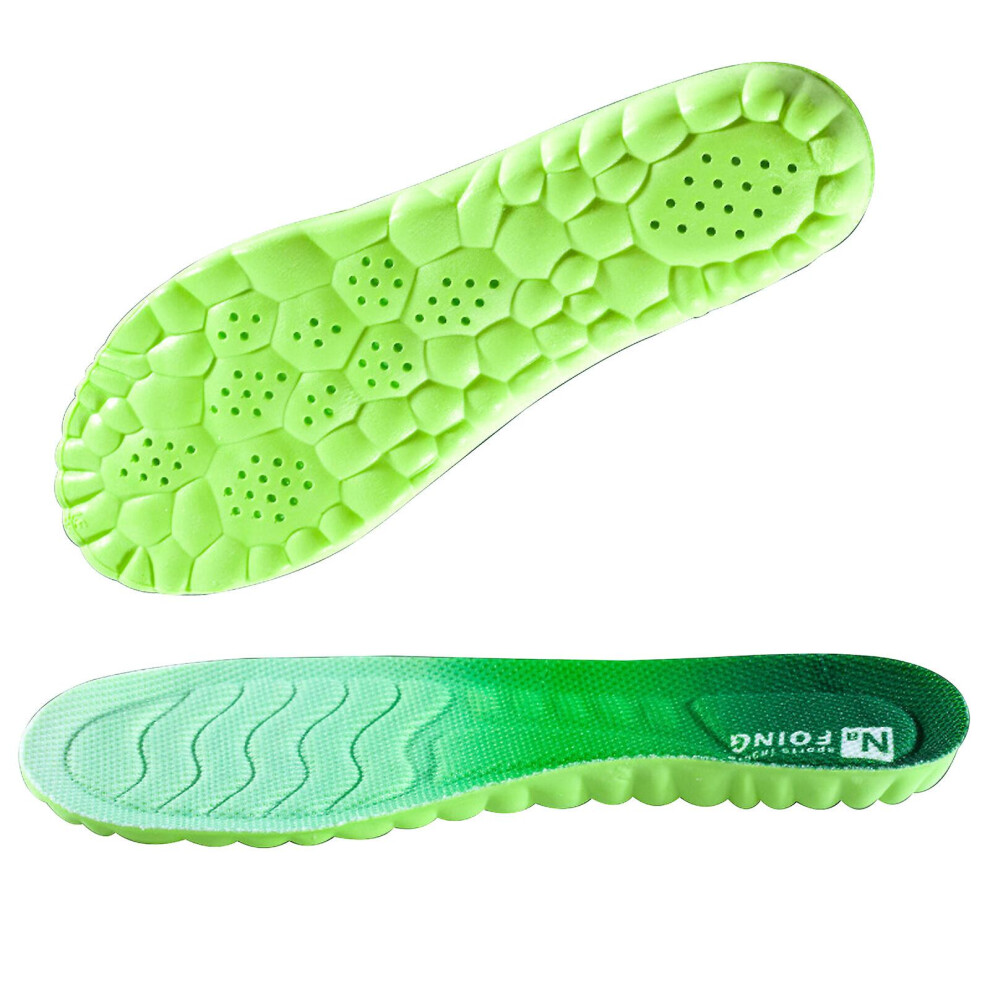 (Agate Green, 39-40) 2pcs Breathable 4d Cloud Technology Insoles Hiking Trainer Inner Soles Inserts