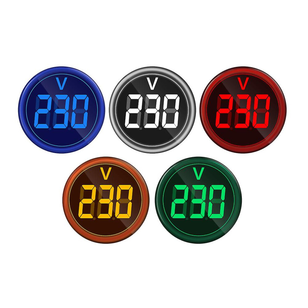 (Round Voltmeter, Red) Led Digital Voltmeter Ammeter Hertz Hz Meter Ac 50-500V 0-100A Voltage Current-Red 5413368176648