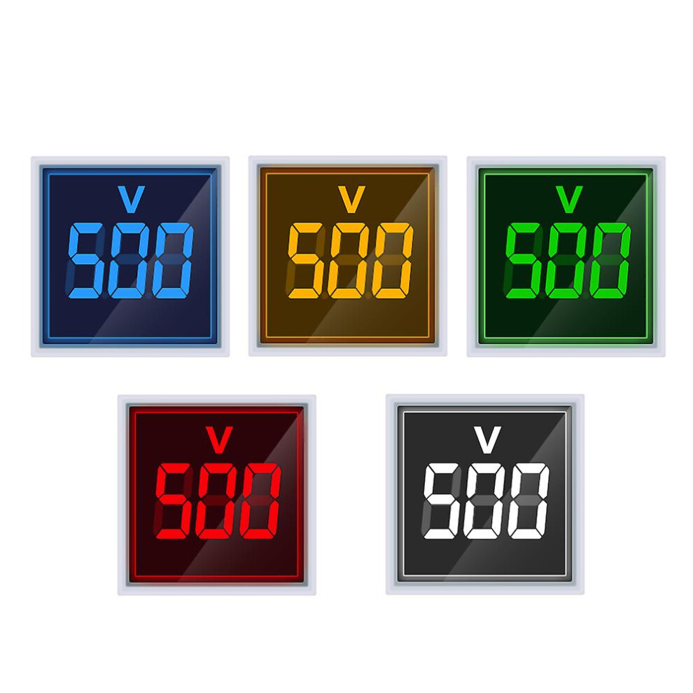 (Square Voltmeter, Red) Led Digital Voltmeter Ammeter Hertz Hz Meter Ac 50-500V 0-100A Voltage Current-Red 5413368176693