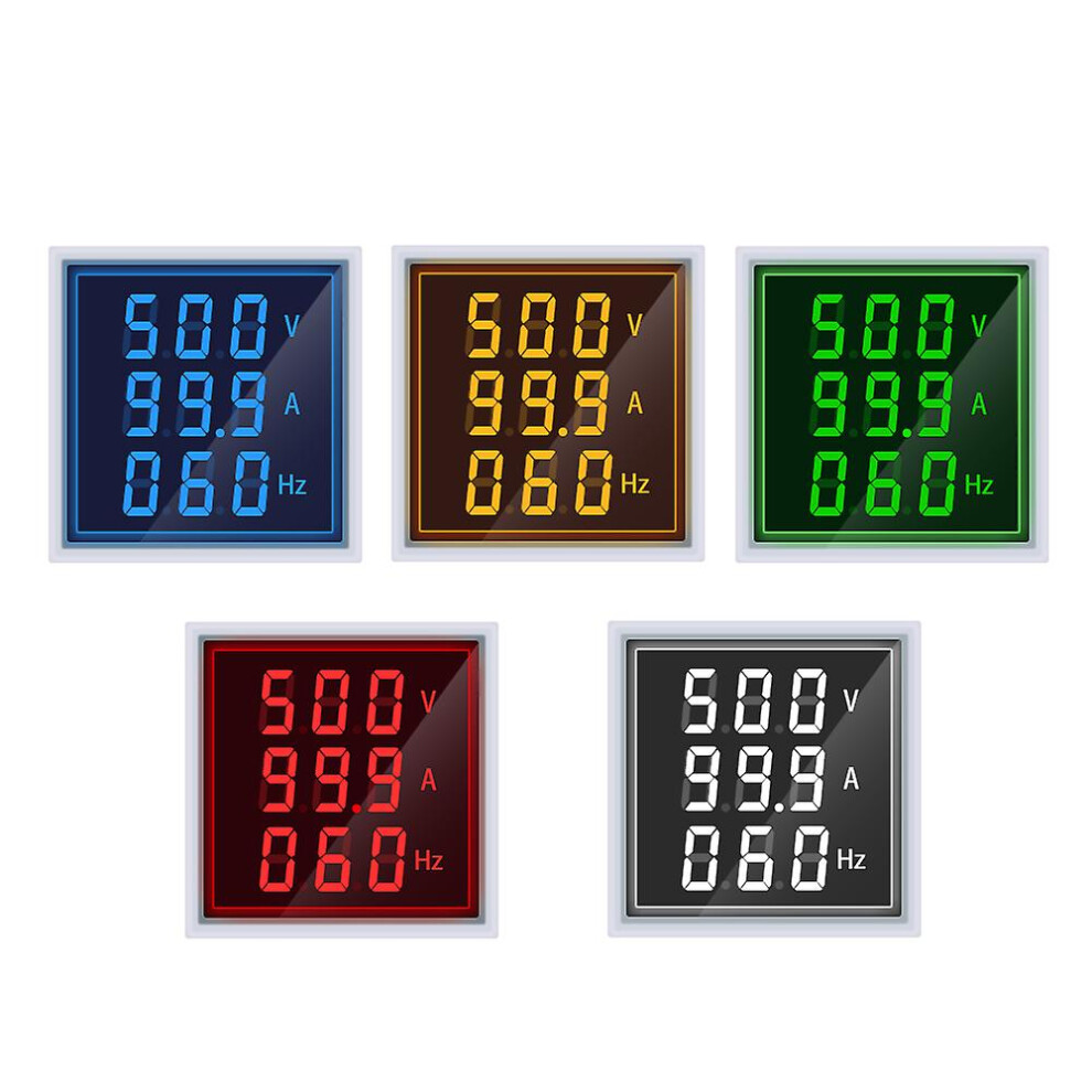 (Voltage Current Hz, Red) Led Digital Voltmeter Ammeter Hertz Hz Meter Ac 50-500V 0-100A Voltage Current-Red 5413368176747