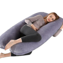 (gray) Pregnancy Pillow U Shaped , Maternity Sleeping Pillow Full Body Pillow With Removable Cover