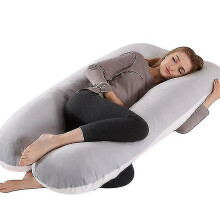 (gray white) Pregnancy Pillow U Shaped , Maternity Sleeping Pillow Full Body Pillow With Removable Cover