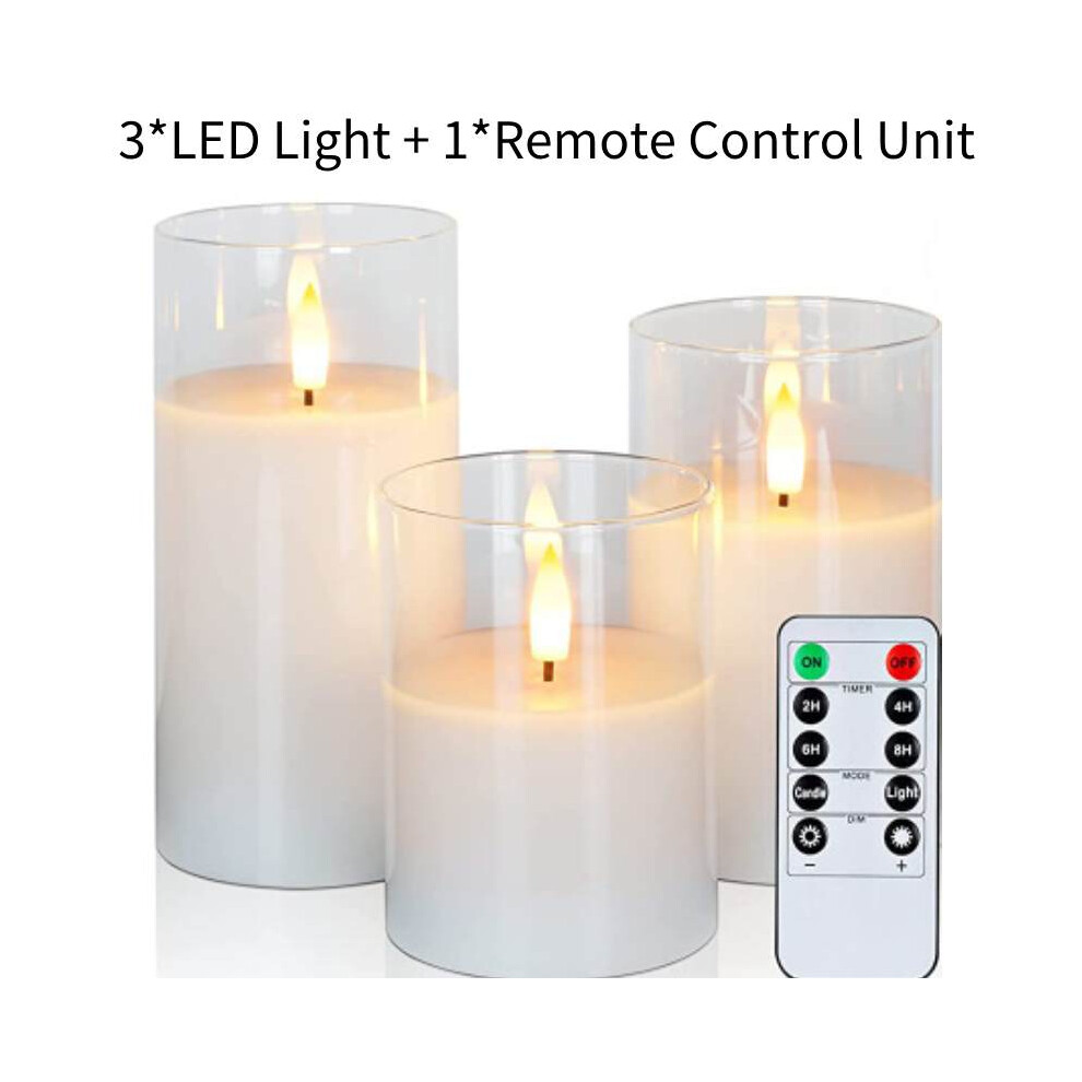 (White) Candles Flameless Remote Control  Flickering Led Lights Interesting Beautiful