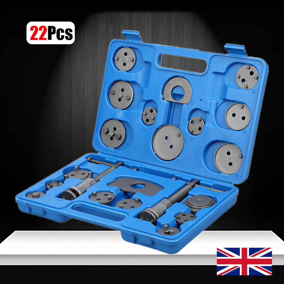 22pc Heavy Duty Disc Brake Caliper Piston Rewind Tool Kit Manual Blue-image-OPC-PDVTP6Z-NEW