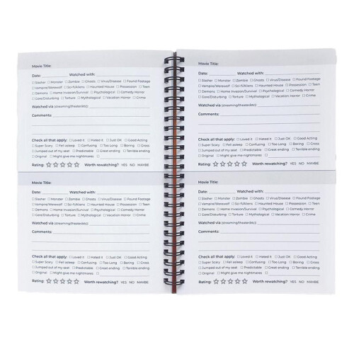 Horror Movie Review Book Comprehensive 100 Page Logbook For Recording Comprehensive 100 Page ...