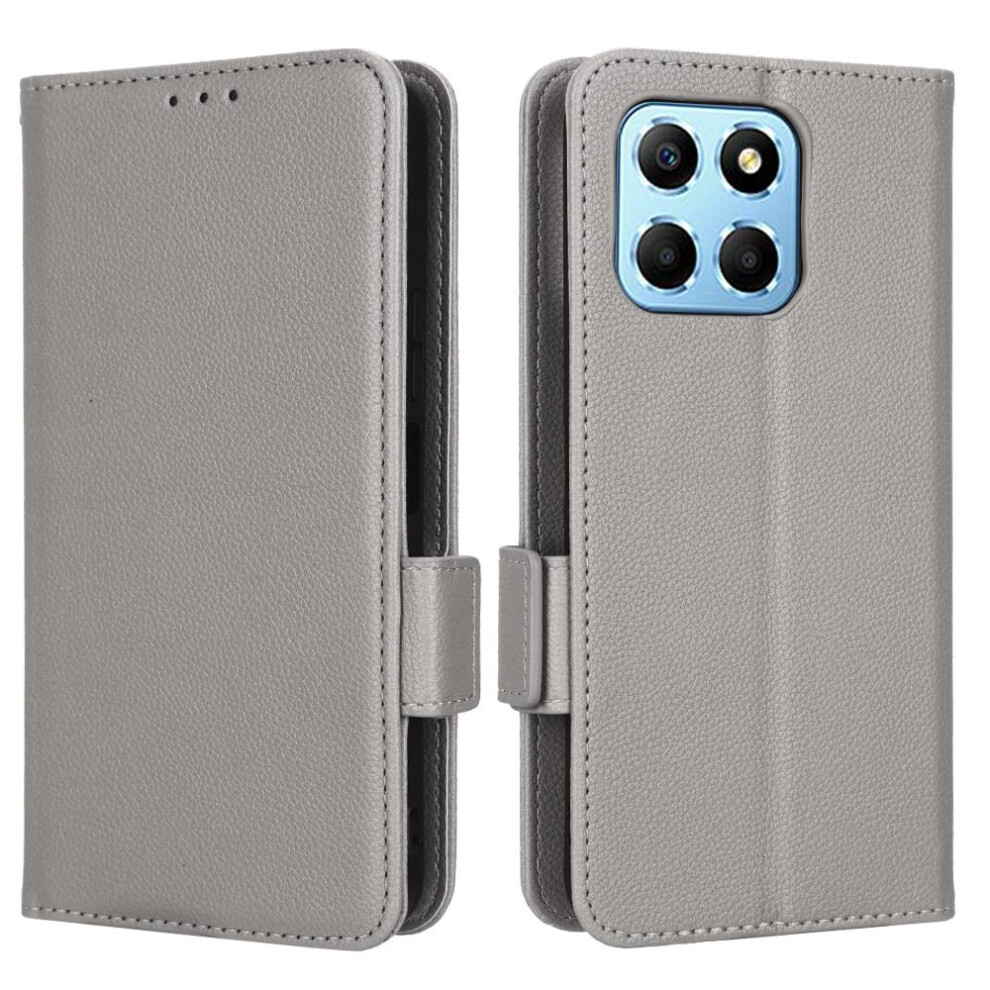 ( ) Case For Honor 70 Lite Pu Leather Side Buckle Wallet Magnetic Card Slots Holder Gray 764762753092