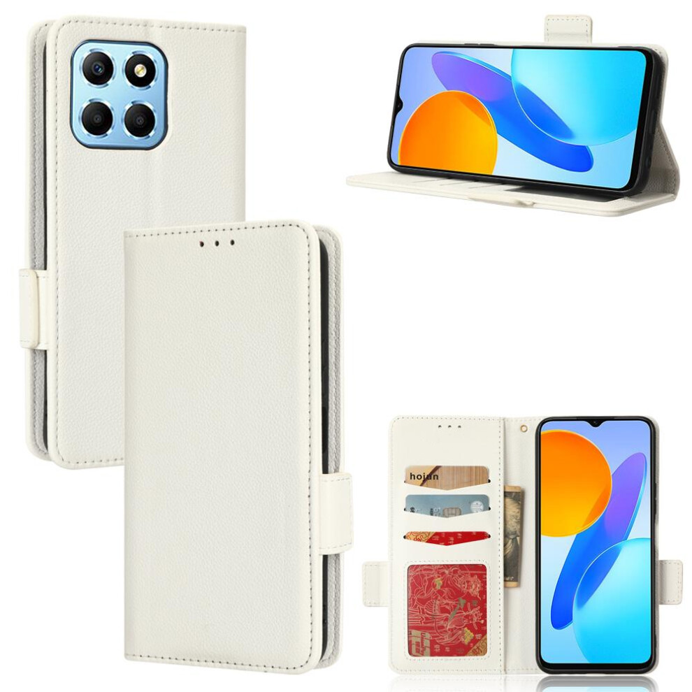 (White) Case For Honor 70 Lite Pu Leather Side Buckle Wallet Magnetic Card Slots Holder White 764762753061