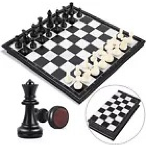 Magnetic Folding Chess Board Game Portable Travel With Storage 2