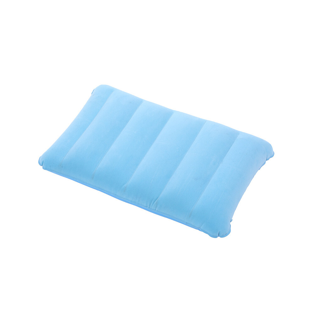 (Light Blue) PVC inflatable outdoor camping pillow portable headrest for travel chin support pad office rest neck pillow Camping Pillow