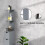 Homcom HOMCOM Tall Bathroom Storage Cabinet with Shelf and Drawers, Grey 5