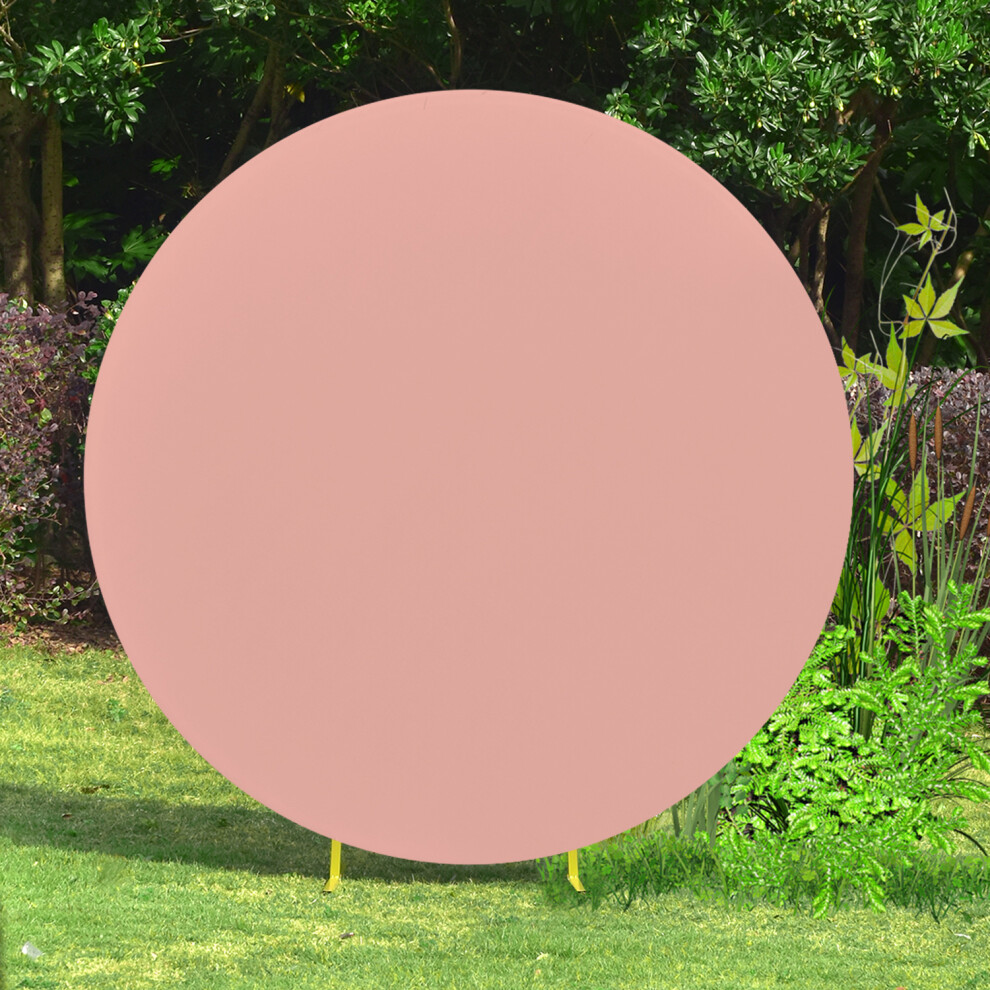 (Rose Gold, 200cm) Round Arch Backdrop Cover Adjustable Spandex Wrinkle Resistant Circle Arch Stand Cover for Photography Decoration Wedding Birthday Events