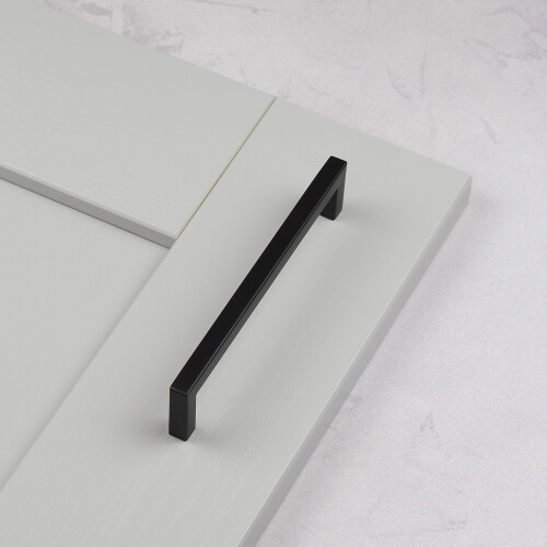 (160mm Handle) Matt Black Cabinet Handles Square Design 2