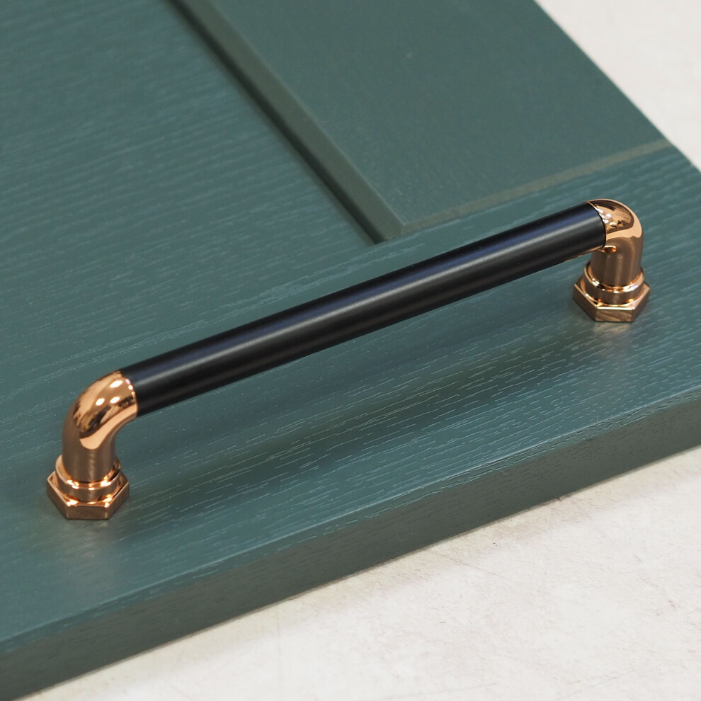 (160Mm Handle) Black Copper Steampunk Industrial Cabinet Handles