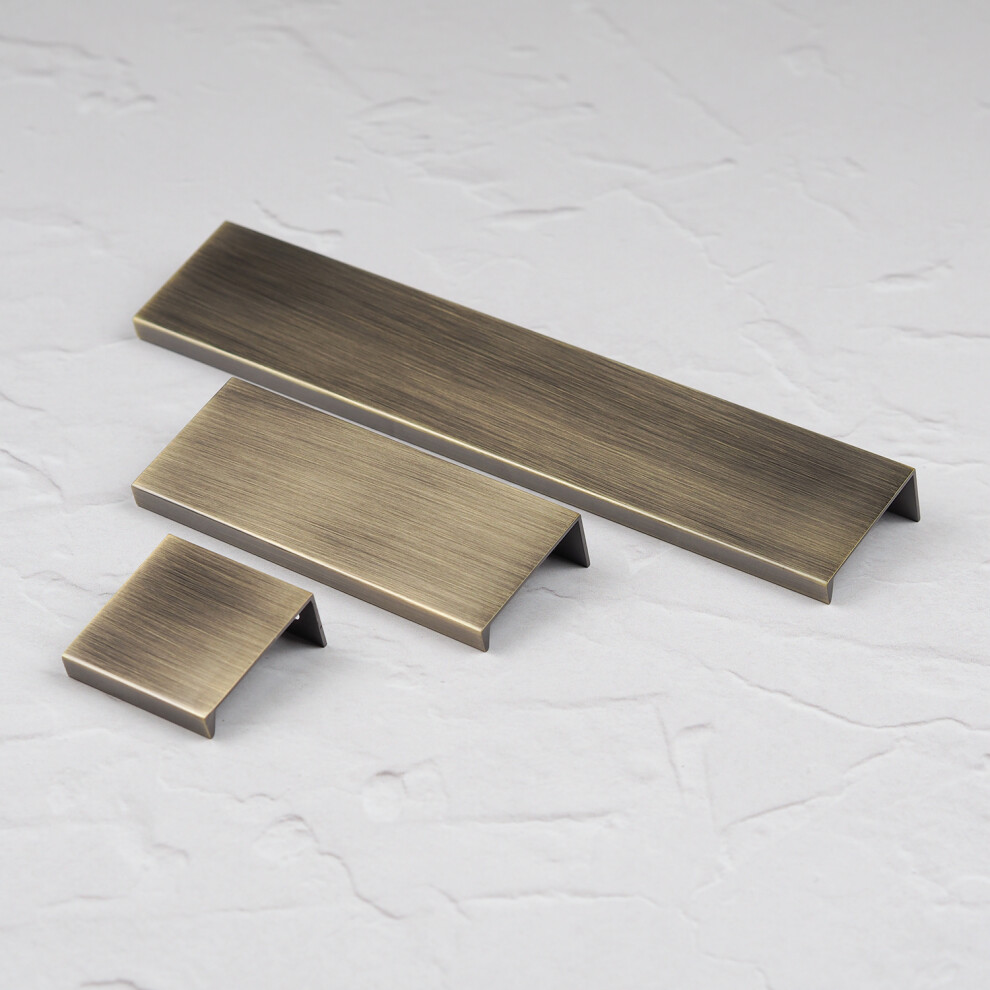 (200Mm Pull) Antique Brass Cabinet Edge Pulls 40Mm 100Mm 200Mm 5060796704716