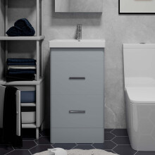 500mm Bathroom Vanity Unit Basin Sink Cabinet with 2 Drawers Grey