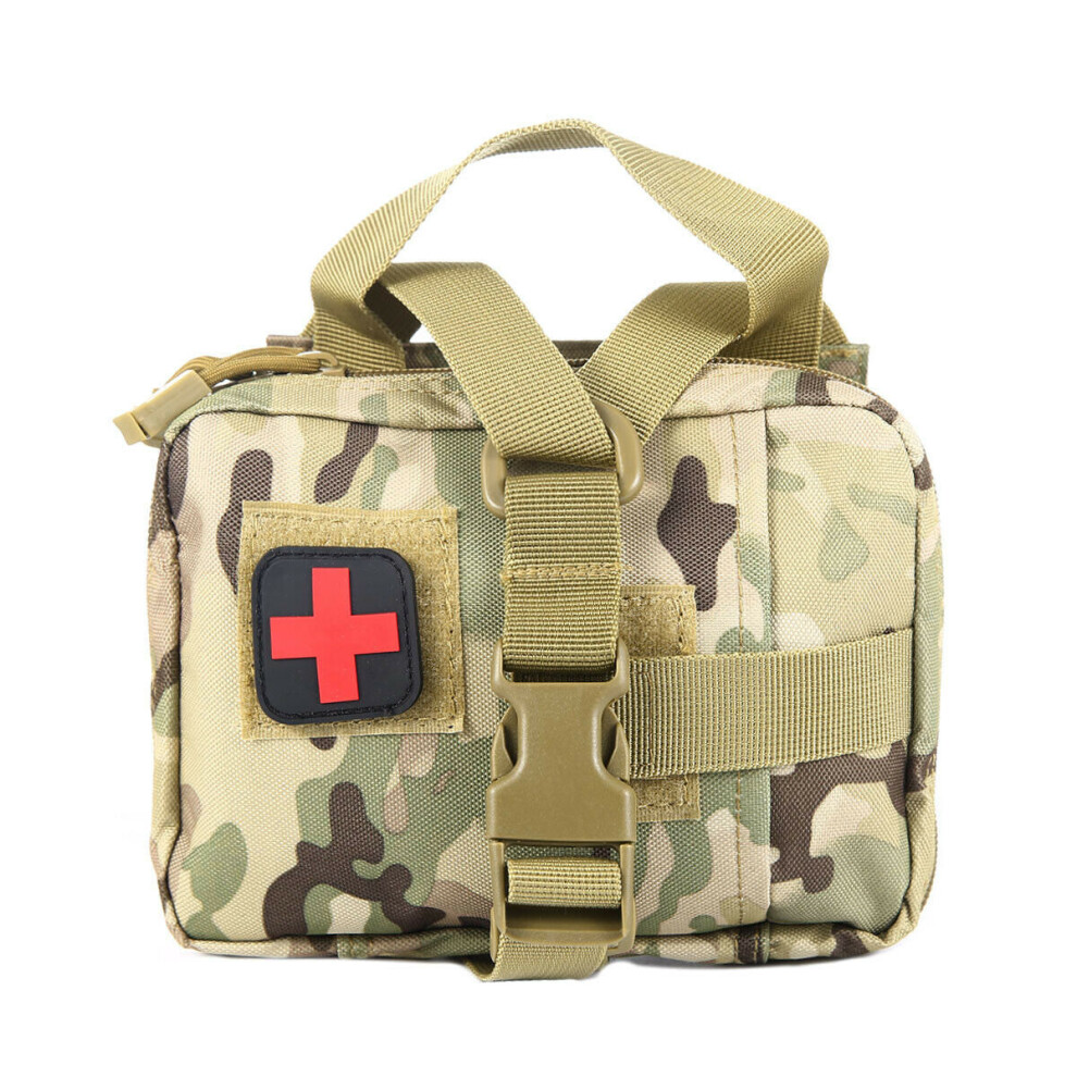 (D) Tactical First Aid Kit Survival Molle Rip-Away EMT Pouch Bag IFAK Medical