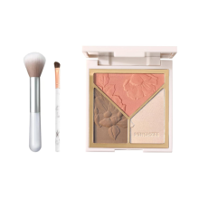 Contour Highlighter Blusher Makeup Palette with 2 Soft Brush & Mirror