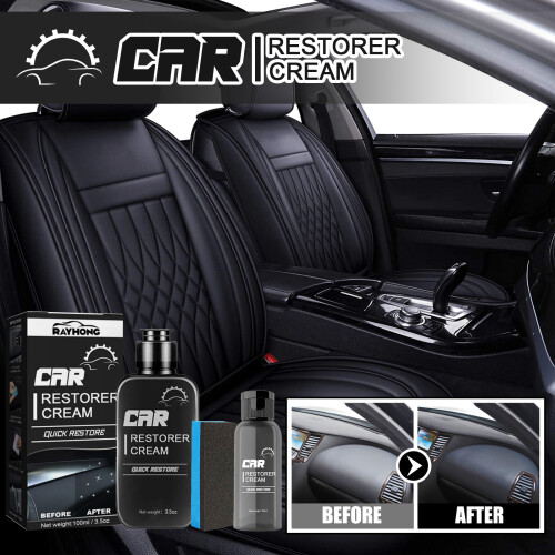 (Flip version 100ml + sponge) Car interior renovation agent Coated plastic instrument panel leather maintenance 1