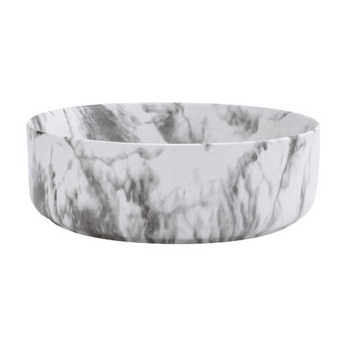 Living And Home Round White Ceramic Marble Effect Texture Countertop Basin Bathroom Sink W 360 mm 2