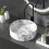 Living And Home Round White Ceramic Marble Effect Texture Countertop Basin Bathroom Sink W 360 mm 2