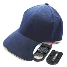 (Navy Blue) Unisex Baseball Cap With Headlamp Bright Led Lights Flashlight Fishing Hat-yujia