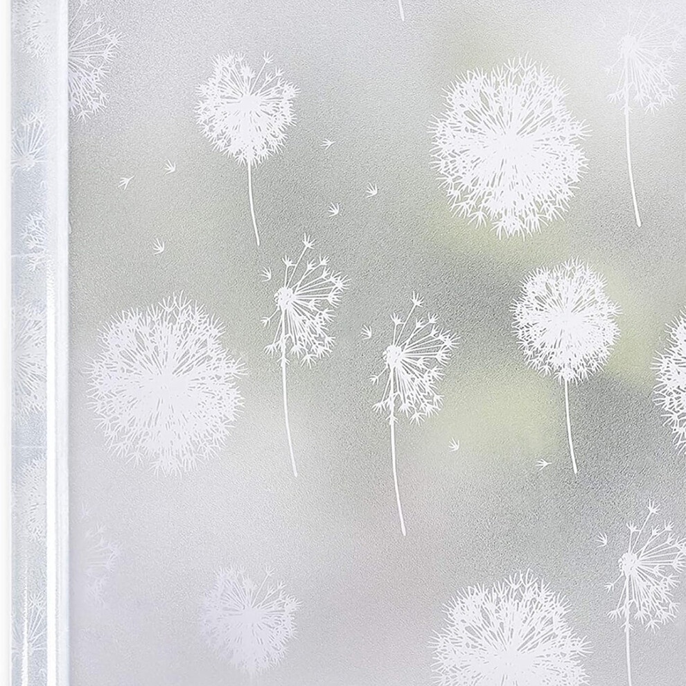 Window Film Privacy Frosted, Self Adhesive Glass Frosting Film Static Cling Anti Uv Reusable Opaque Vinyl Sticker for Home Office 90x200 cm