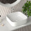 Living And Home Square Rounded Corners White Ceramic Countertop Basin Bathroom Sink W 390 mm 1