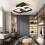 (Black Square) 1pc 3 Color LED Ceiling Light, 22 W Modern Flush Mount Ceiling Light 8