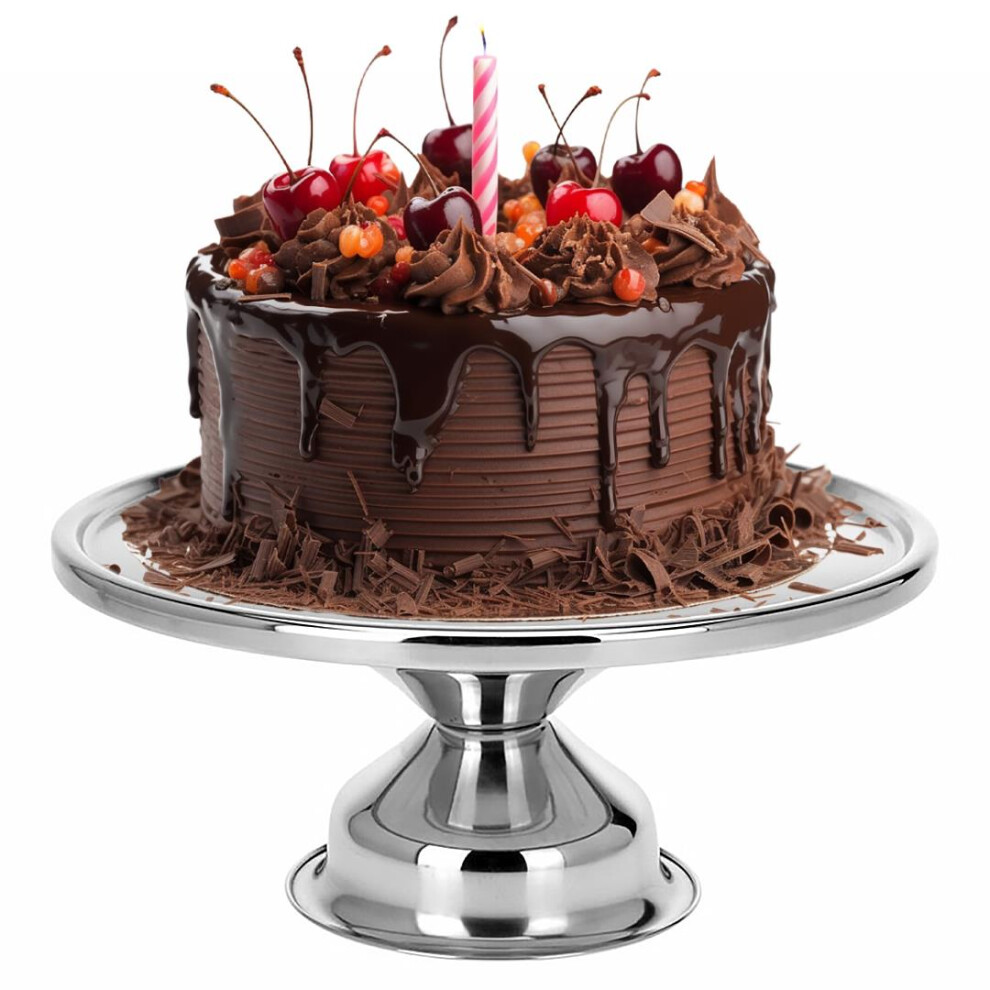 GEEZY Cake Stand Stainless Steel Cupcake Stand Cake Display Stand Cake Plate 33cm