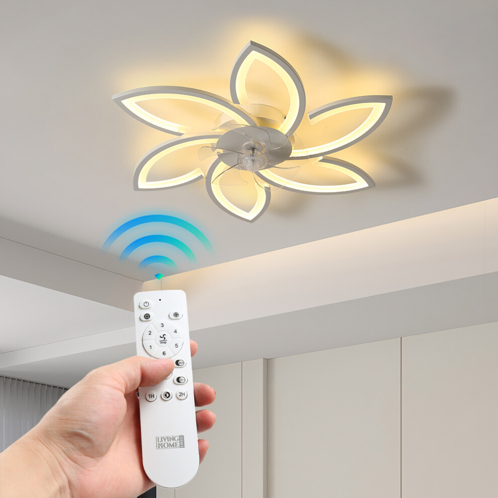 Modern Flower Shape Ceiling Fan with Light