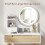 ELECWISH LED Mirror Dressing Table with Stool - 1-Drawer Vanity Set, Side Shelves, Dimmable 3-Mode Lighting, Easy Assembly 7