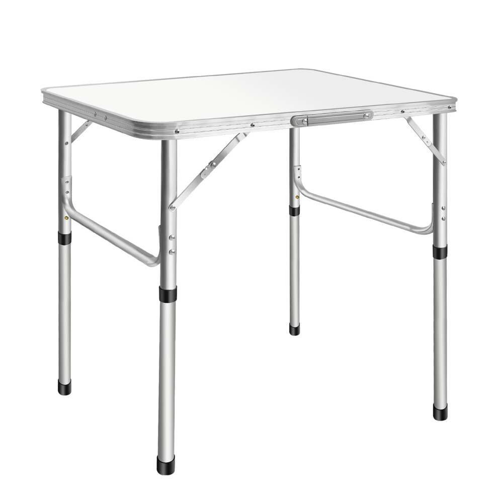 Aluminium Folding Camping Table 75 X 55cm Garden Table Side Table Picnic Table Foldable Height Adjustable