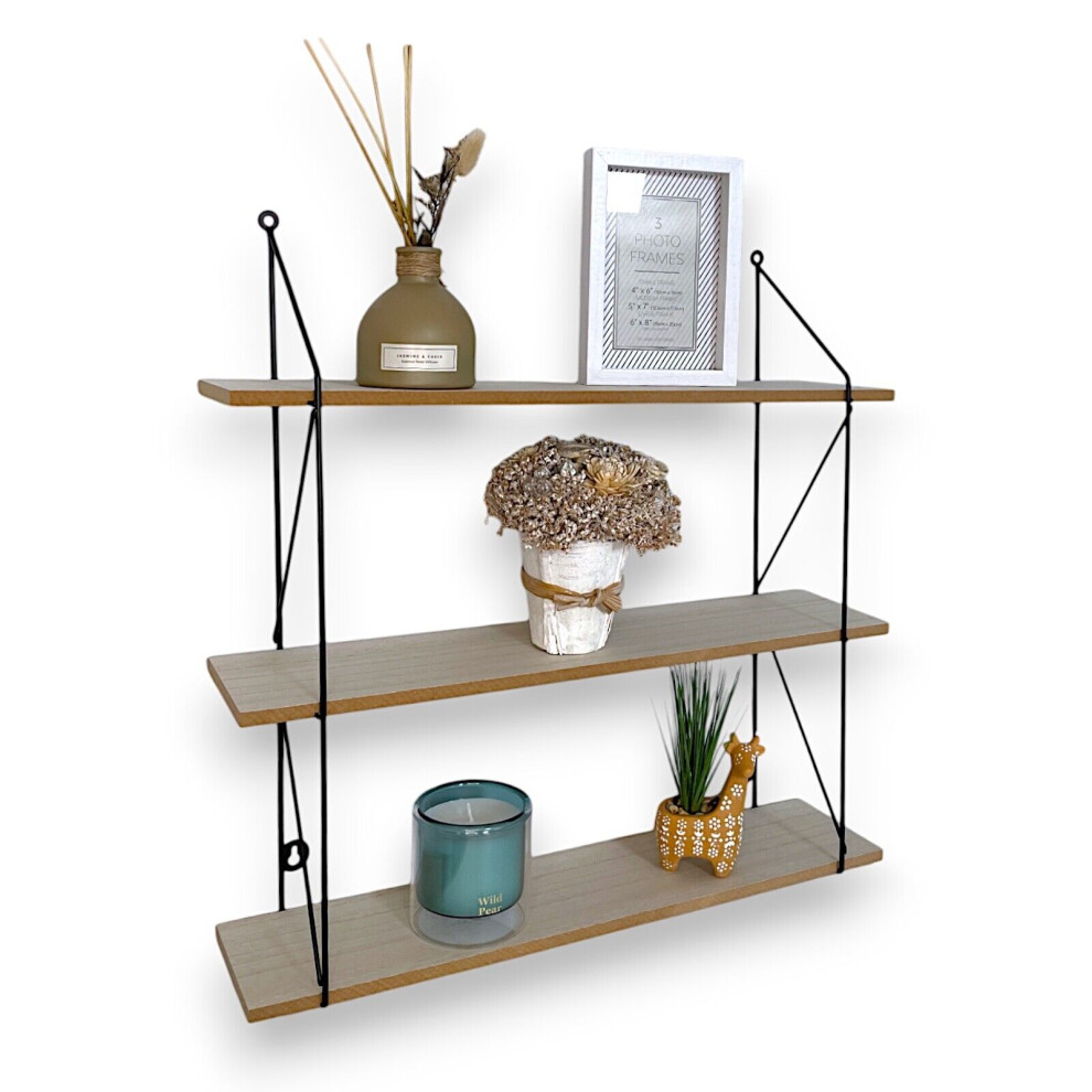 3 Tier Wall Shelf Shelving Unit Wall Decor / Kitchen Spice Organiser