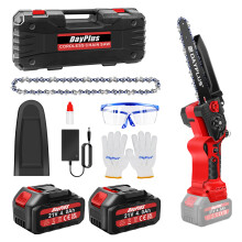 (8 inch two Batteries) Chainsaw 6-Inch Coldless Chainsaw Battery Powered Chainsaw Makita Compatible
