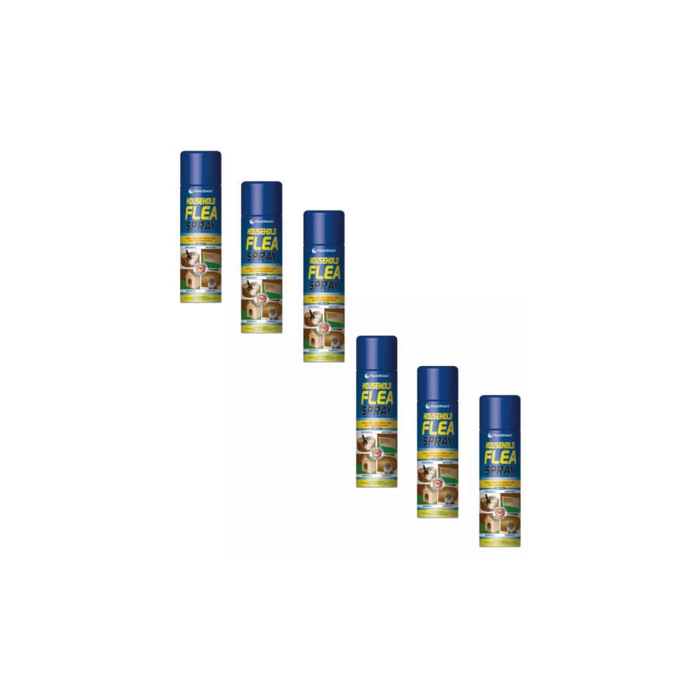 Pack Of 6 Pestshield Flea Spray for Home Dog Bed Cat Bed Pet 200ml