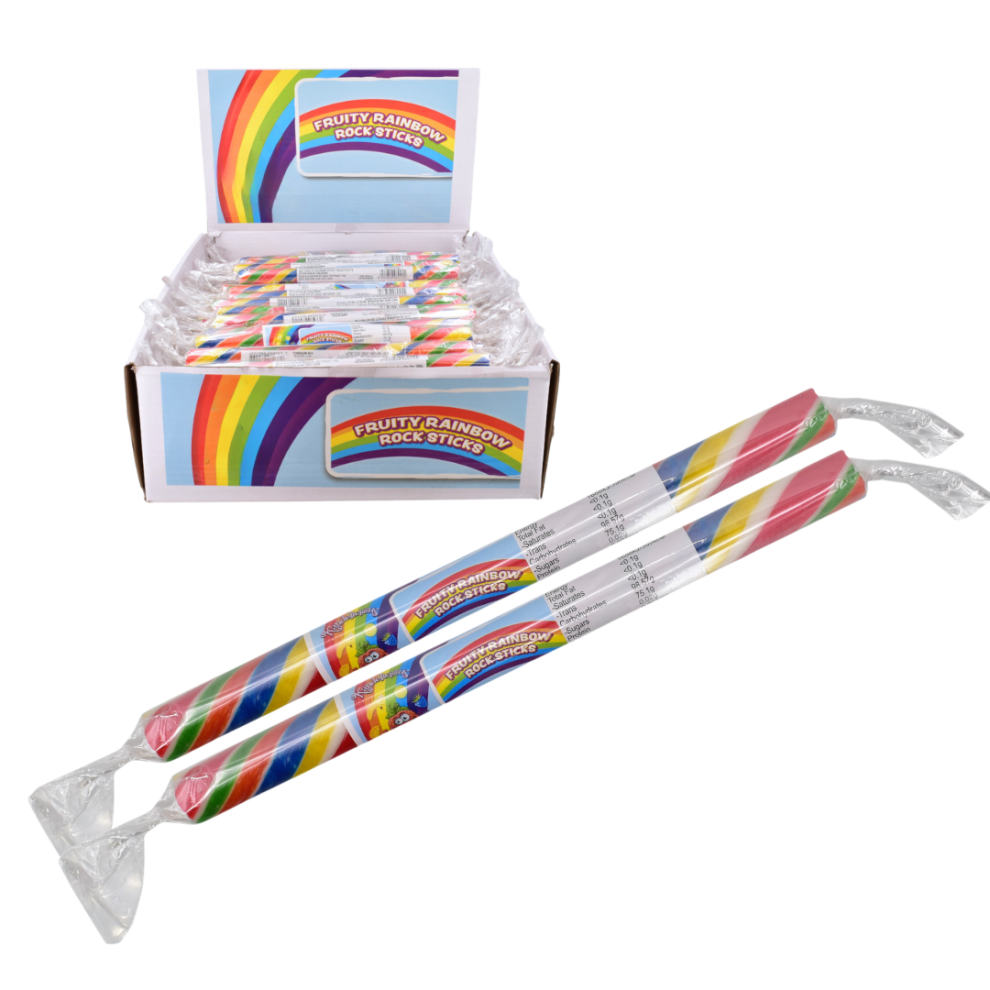 (2 Sticks of Rock) Fruity Rainbow Rock, Sea Side Candy