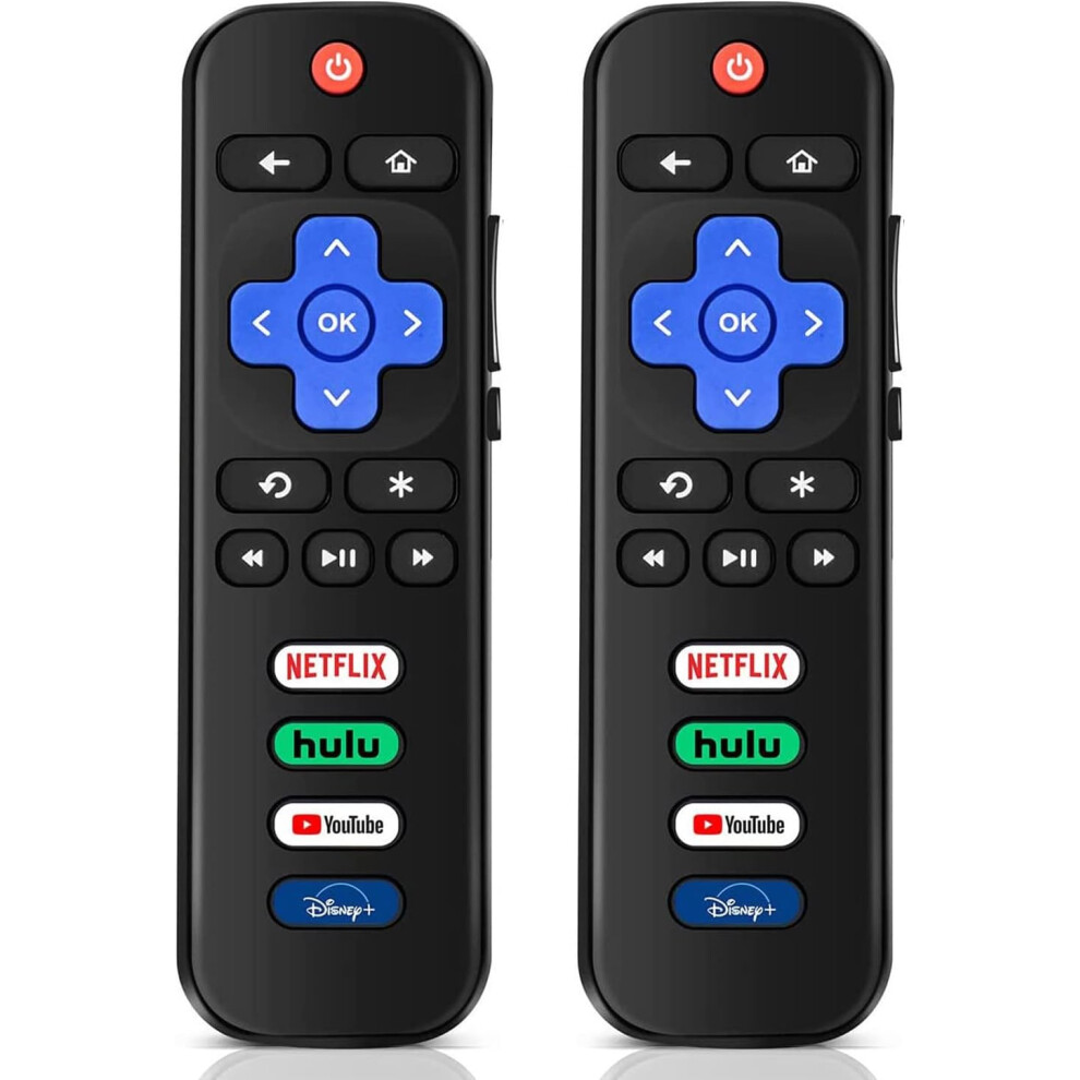 (2 Pack) Universal Roku Remote Replacement ONLY for Roku Series Smart TVs, Compatible for TCL Roku/Hisense Roku/Onn Roku/Sharp Roku/Insignia Roku