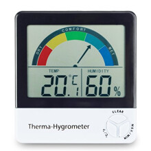 Healthy living thermometer & hygrometer with comfort zone indication