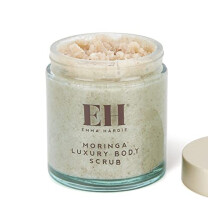 350g Moringa Luxury Body Scrub with Himalayan Pink Salt, Moringa and Sweet Almond Oil, Detoxifies and Exfoliates Skin, For All Skin Types, Vegan &